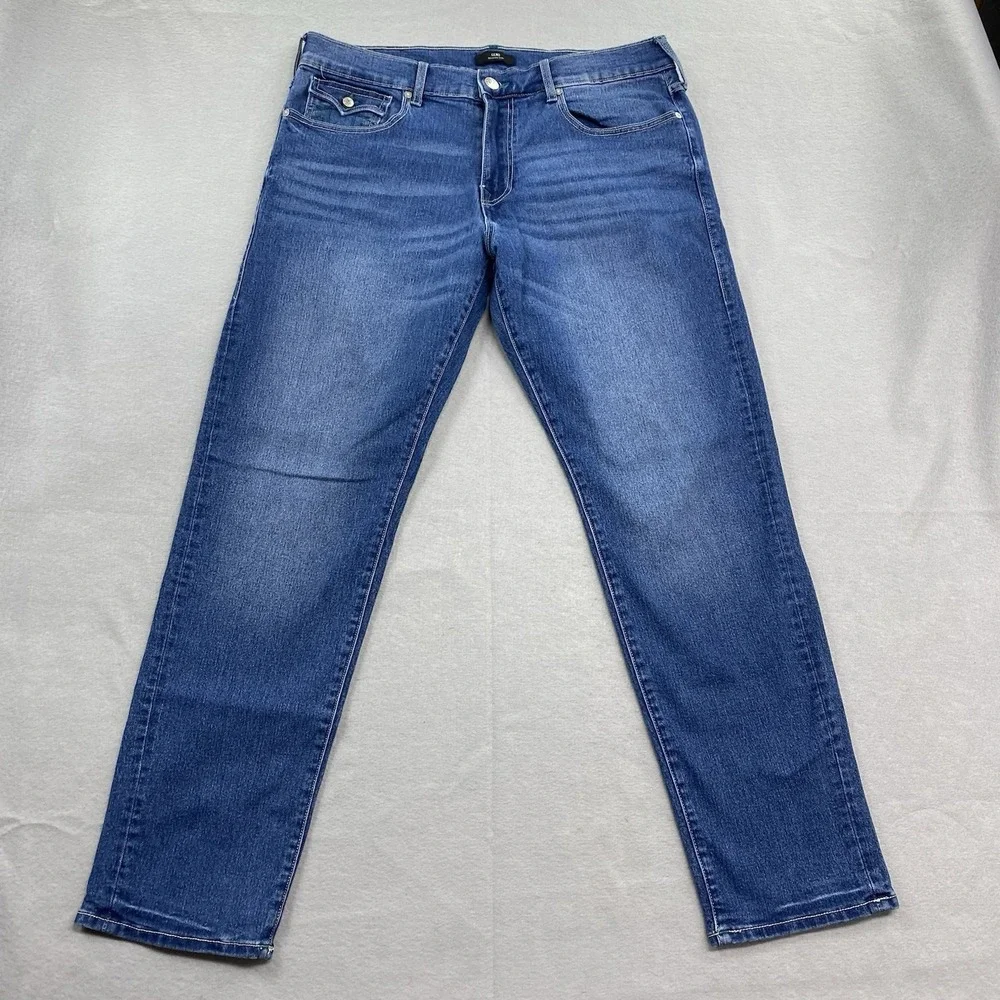 True Religion Jeans Mens 36x32 Blue Denim Pants Geno Relaxed Slim Flap Pocket